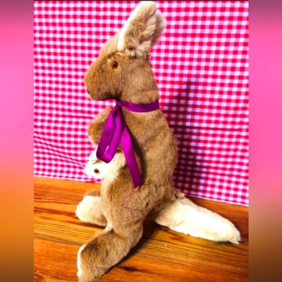 Vintage Stuffed Fur Kangaroo Joey Animal Stuffy Atralia Souvenir - Picture 7 of 8